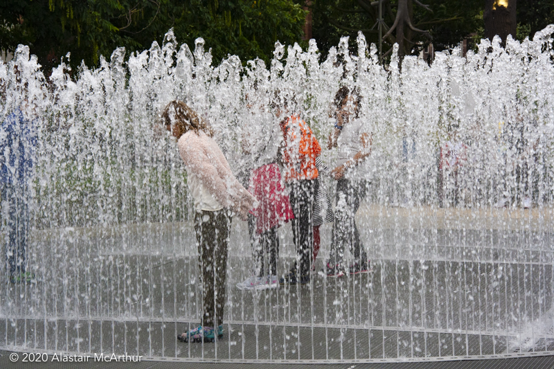 Playing in the fountain. Amsterdam 2016.